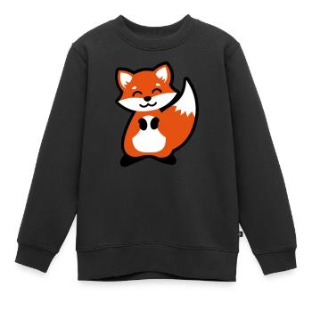 Tierkind Fuchs Geschenkidee animal child fox gift - Kinder Premium Organic Sweatshirt - Schwarz - Vorne - AI Model Kid Female (0cm)