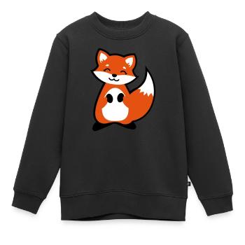 Niedlicher Fuchs Tierkind / Cute fox animal child - Kinder Premium Organic Sweatshirt - Schwarz - Vorne - AI Model Kid Female (0cm)
