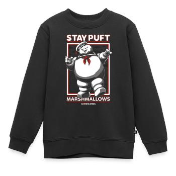 Ghostbusters Stay Puft Marshmallow Mann - Kinder Premium Organic Sweatshirt - Schwarz - Vorne - AI Model Kid Female (0cm)