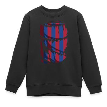 Rayas azulgrana, Fußball in Barcelona - Kinder Premium Organic Sweatshirt - Schwarz - Vorne - AI Model Kid Female (0cm)