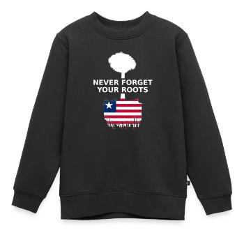Liberia Never Forget Your Roots - Kinder Premium Organic Sweatshirt - Schwarz - Vorne - AI Model Kid Female (0cm)