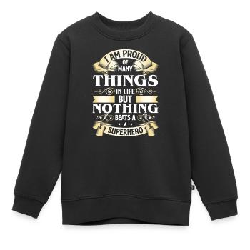 Held Retten Cape - Kinder Premium Organic Sweatshirt - Schwarz - Vorne - AI Model Kid Female (0cm)