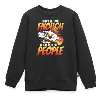 Sarcasme Humour Misanthrope Ironie - Sweat Premium enfant bio - noir - Devant - AI Model Kid Female (0cm)