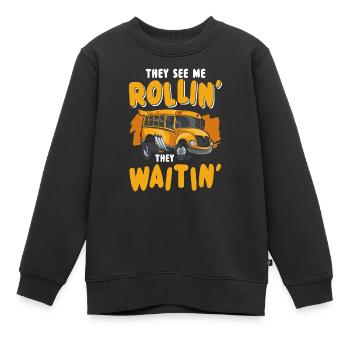 Bus Beruf Arbeit Transport - Kinder Premium Organic Sweatshirt - Schwarz - Vorne - AI Model Kid Female (0cm)