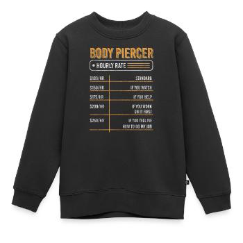 Aiguille de perçage - Sweat Premium enfant bio - noir - Devant - AI Model Kid Female (0cm)