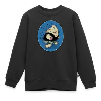 Vintage Elephant - Kids Premium Organic Sweatshirt - black - Front - AI Model Kid Female (0cm)