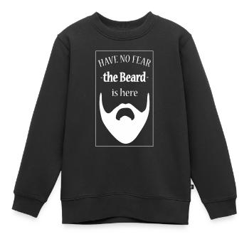 Der Mann mit Bart ist hier - Kinder Premium Organic Sweatshirt - Schwarz - Vorne - AI Model Kid Female (0cm)