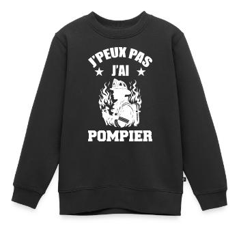 Ich kann keinen Feuerwehrmann haben - Kinder Premium Organic Sweatshirt - Schwarz - Vorne - AI Model Kid Female (0cm)