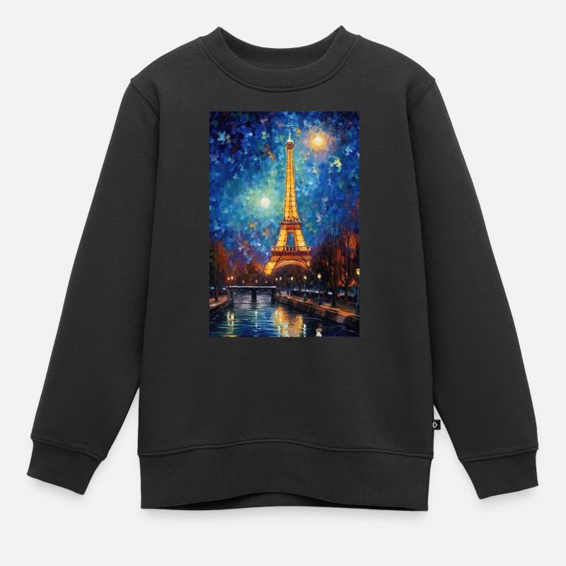 Eiffelturm - Kinder Premium Organic Sweatshirt - Schwarz