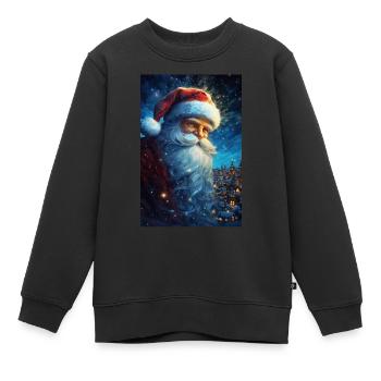 Weihnachtsmann - Kinder Premium Organic Sweatshirt - Schwarz - Vorne - AI Model Kid Female (0cm)