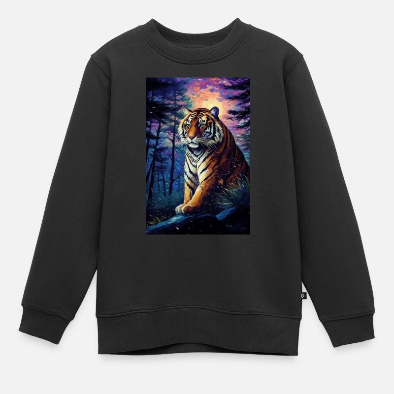 Tiger - Kinder Premium Organic Sweatshirt - Schwarz