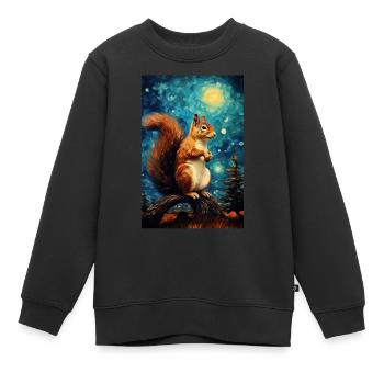 Eichhörnchen - Kinder Premium Organic Sweatshirt - Schwarz - Vorne - AI Model Kid Female (0cm)