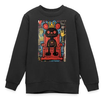 Schlechte Laune König - Kinder Premium Organic Sweatshirt - Schwarz - Vorne - AI Model Kid Female (0cm)