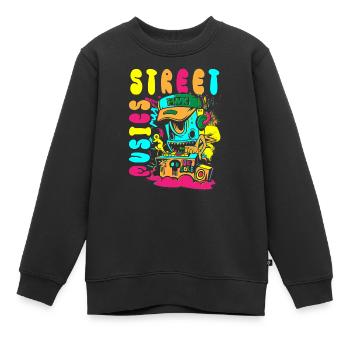 Pulvérisateur urbain Streetwear Streetstyle - Sweat Premium enfant bio - noir - Devant - AI Model Kid Female (0cm)