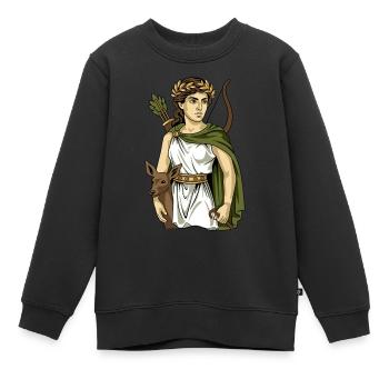 Beifuß - Kinder Premium Organic Sweatshirt - Schwarz - Vorne - AI Model Kid Female (0cm)