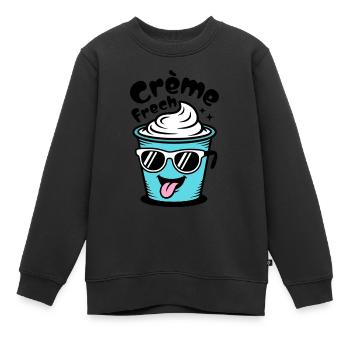 Crème Frech - Kinder Premium Organic Sweatshirt - Schwarz - Vorne - AI Model Kid Female (0cm)