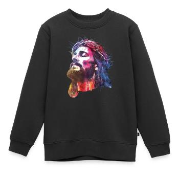 Jesus - Kinder Premium Organic Sweatshirt - Schwarz - Vorne - AI Model Kid Female (0cm)