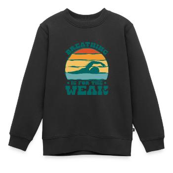 Swimming swimming instructor swimmer swimmer - Kids Premium Organic Sweatshirt - black - Front - AI Model Kid Female (0cm)