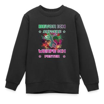 Bevor ich aufgebe schieße ich Fester - Kinder Premium Organic Sweatshirt - Schwarz - Vorne - AI Model Kid Female (0cm)