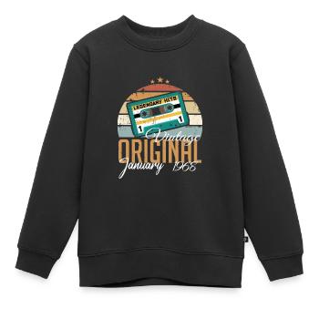 Les Legends sont nés en janvier 1968 - Sweat Premium enfant bio - noir - Devant - AI Model Kid Female (0cm)