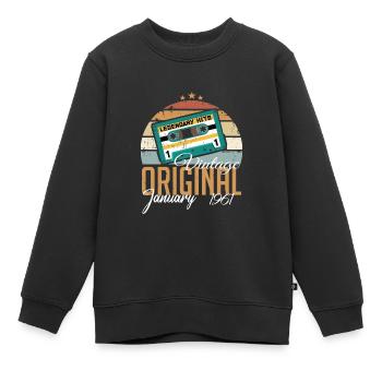 Les Legends sont nés en janvier 1961 - Sweat Premium enfant bio - noir - Devant - AI Model Kid Female (0cm)