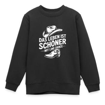 Das Leben ist schöner mit Line Dance - Kinder Premium Organic Sweatshirt - Schwarz - Vorne - AI Model Kid Female (0cm)