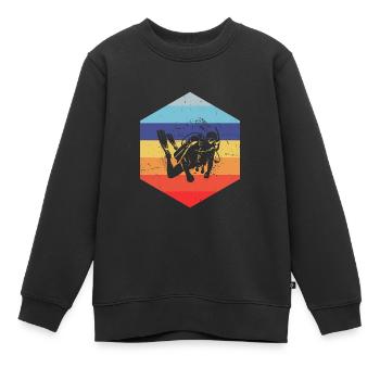 Diver Diver Plongée Femme Scuba Diver - Sweat Premium enfant bio - noir - Devant - AI Model Kid Female (0cm)