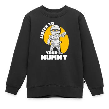 Mumie Gruselig Mumien - Kinder Premium Organic Sweatshirt - Schwarz - Vorne - AI Model Kid Female (0cm)