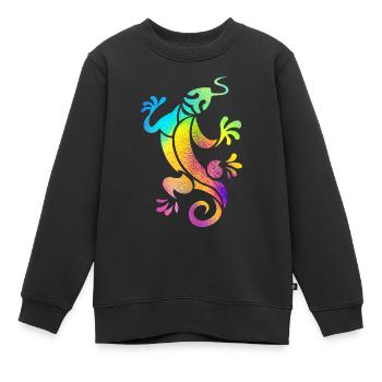 Mehrfarbiger Salamander - Kinder Premium Organic Sweatshirt - Schwarz - Vorne - AI Model Kid Female (0cm)