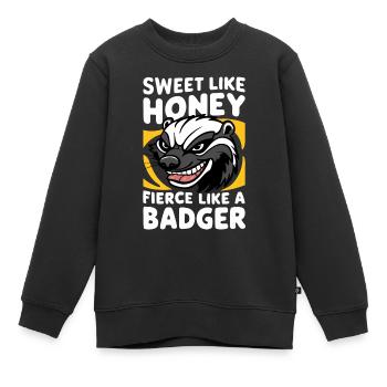 Blaireau Miel Blaireau Animal - Sweat Premium enfant bio - noir - Devant - AI Model Kid Female (0cm)