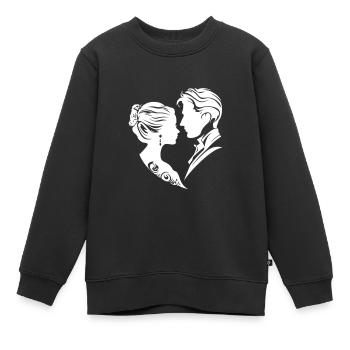 Ehepaar Hochzeit Silhouette - Kinder Premium Organic Sweatshirt - Schwarz - Vorne - AI Model Kid Female (0cm)