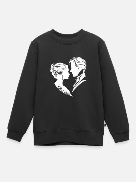 Ehepaar Hochzeit Silhouette - Kinder Premium Organic Sweatshirt - Schwarz