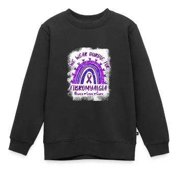 We Wear Purple For Fibromyalgia - Sweat Premium enfant bio - noir - Devant - AI Model Kid Female (0cm)