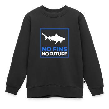 No Fins No Future Safe Sharks - Kinder Premium Organic Sweatshirt - Schwarz - Vorne - AI Model Kid Female (0cm)