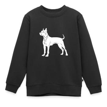 Pit Dog Silhouette - Kids Premium Organic Sweatshirt - black - Front - AI Model Kid Female (0cm)