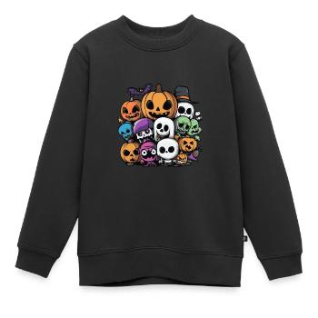Halloween Party Figuren - Kinder Premium Organic Sweatshirt - Schwarz - Vorne - AI Model Kid Female (0cm)