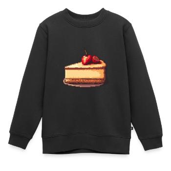 Cheesecake Pixel - Sweat Premium enfant bio - noir - Devant - AI Model Kid Female (0cm)