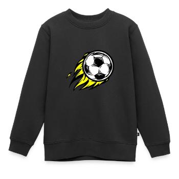 Fussball Brennt Feuer - Kinder Premium Organic Sweatshirt - Schwarz - Vorne - AI Model Kid Female (0cm)