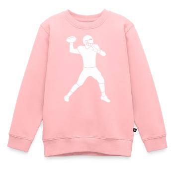 Silhouette d’un joueur de football américain - Sweat Premium enfant bio - rose - Devant - AI Model Kid Female (0cm)