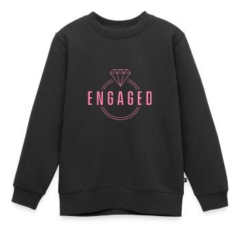 Fiancée Fiancée Fiancée Demande en mariage Fiancé - Sweat Premium enfant bio - noir - Devant - AI Model Kid Female (0cm)
