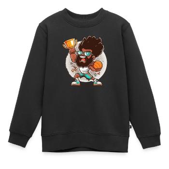 Slam Dunk König - Kinder Premium Organic Sweatshirt - Schwarz - Vorne - AI Model Kid Female (0cm)