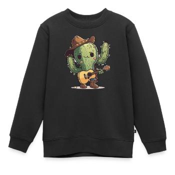 Der musikalische Kaktus - Kinder Premium Organic Sweatshirt - Schwarz - Vorne - AI Model Kid Female (0cm)