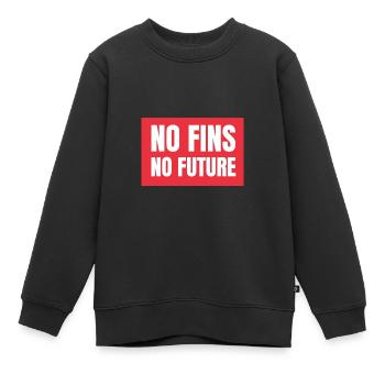 No Fins No Future Safe Sharks - Kinder Premium Organic Sweatshirt - Schwarz - Vorne - AI Model Kid Female (0cm)