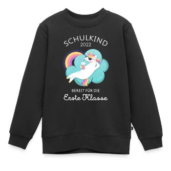 Schulkind 2022 - Einhorn Erste Klasse Einschulung - Kinder Premium Organic Sweatshirt - Schwarz - Vorne - AI Model Kid Female (0cm)