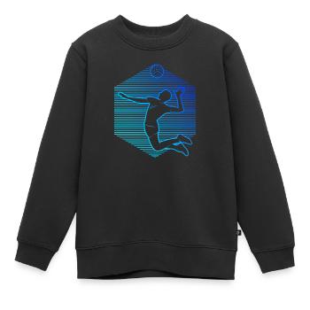Volley-ball Volleyeur Volley Beach Volley - Sweat Premium enfant bio - noir - Devant - AI Model Kid Female (0cm)