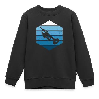 Trompettiste Dames Trompettiste - Sweat Premium enfant bio - noir - Devant - AI Model Kid Female (0cm)