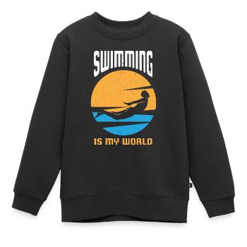 Schwimmer Schwimmen 50 Meter Bahn - Kinder Premium Organic Sweatshirt - Schwarz - Vorne - AI Model Kid Female (0cm)