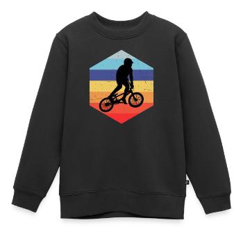 Hommes Femmes BMX Garçons Cyclisme Vélo BMX Vélo - Sweat Premium enfant bio - noir - Devant - AI Model Kid Female (0cm)