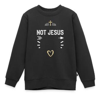 Pas Jésus - Jésus - Sweat Premium enfant bio - noir - Devant - AI Model Kid Female (0cm)