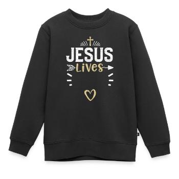 Jésus vit - Jésus - Sweat Premium enfant bio - noir - Devant - AI Model Kid Female (0cm)